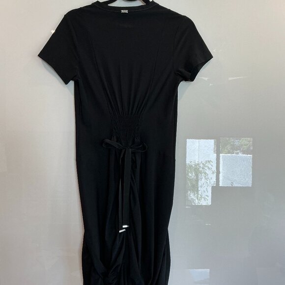 High Use, Gem of a Black Dress, Gathered and Cord Adjustable, Size L - Picture 1 of 7